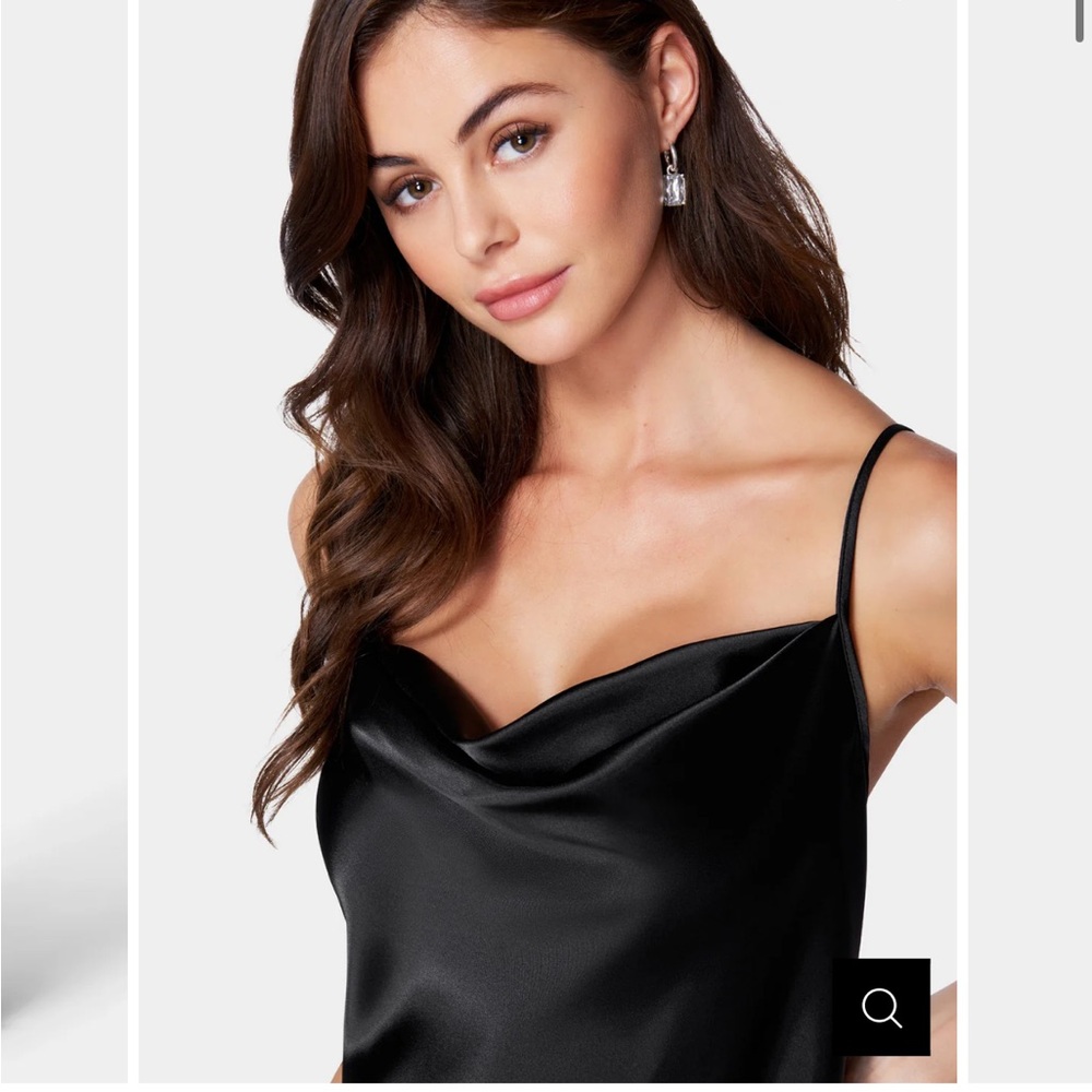 Bebe SATIN COWL NECK SLIP MIDI DRESS - Picture 12 of 14